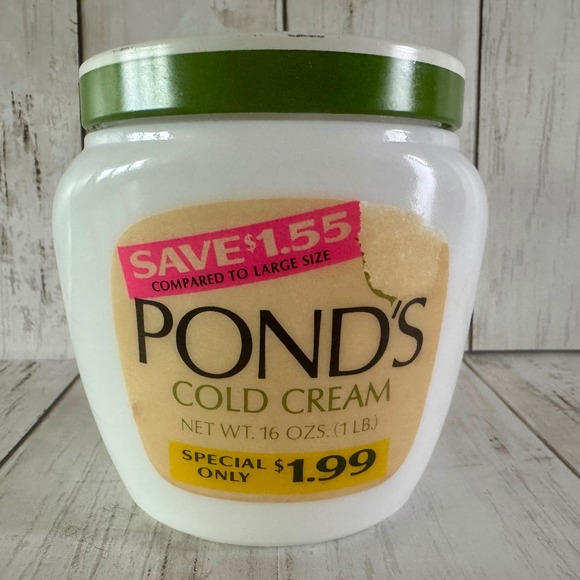 Ponds Other - Vintage Ponds Cold Cream Milk Glass Jar 16oz Professional Size Retro Vanity